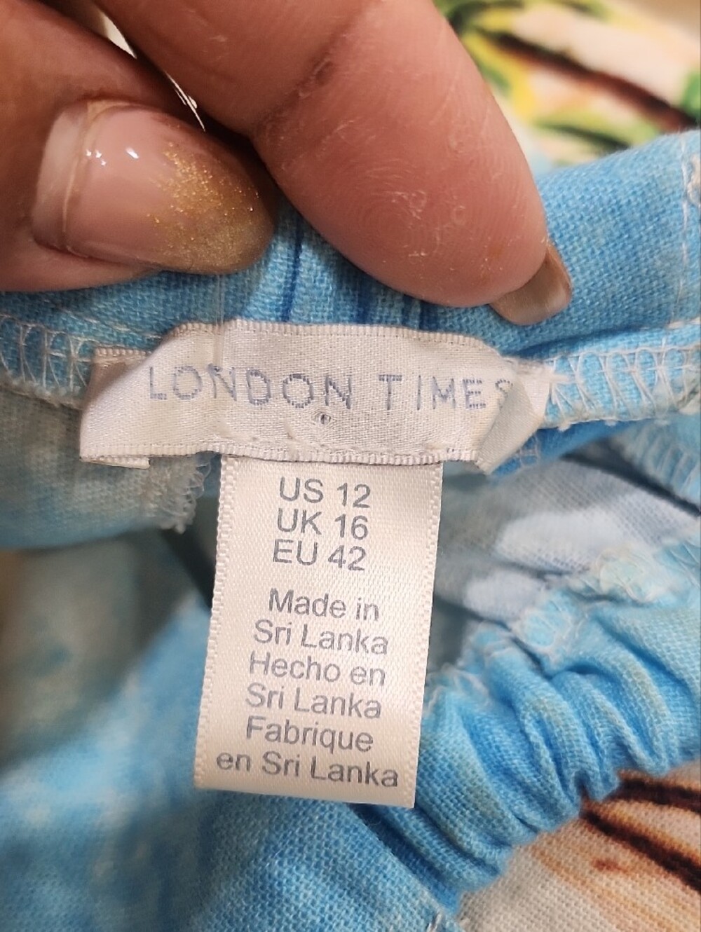 London Times Blue and White Beach Print Mini SunDress - Picture 7 of 8
